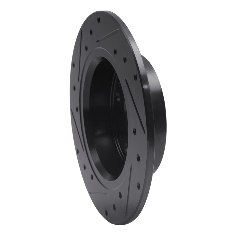 R1 03-08 Acura TSX Rear Right Drilled & Slotted Black Brake Rotor