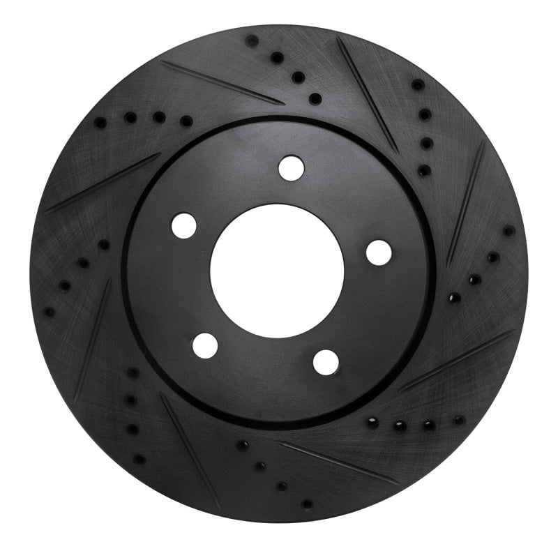 R1 04-08 Chrysler Pacifica Front Right Drilled & Slotted Black Brake Rotor