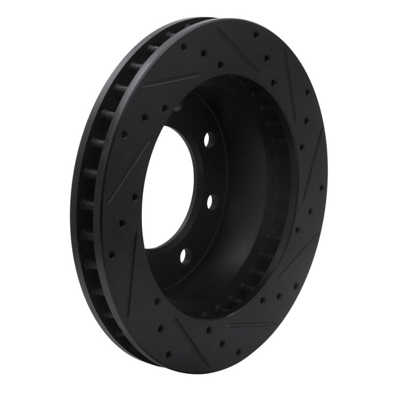 R1 99-20 Cadillac DeVille Front Left Drilled & Slotted Black Brake Rotor