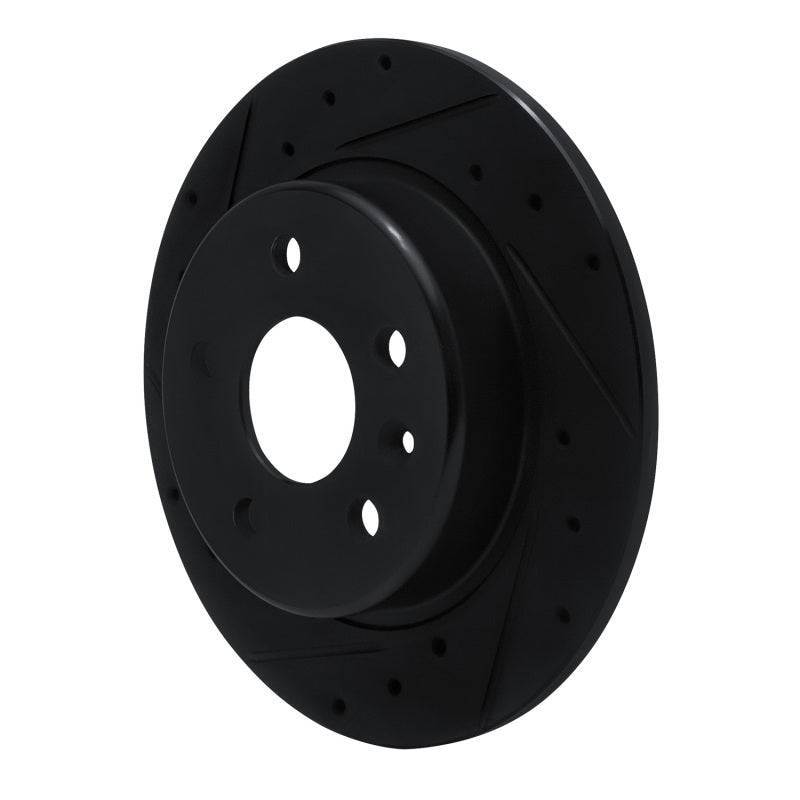 R1 16-23 Chevrolet Bolt EV Rear Left Drilled & Slotted Black Brake Rotor