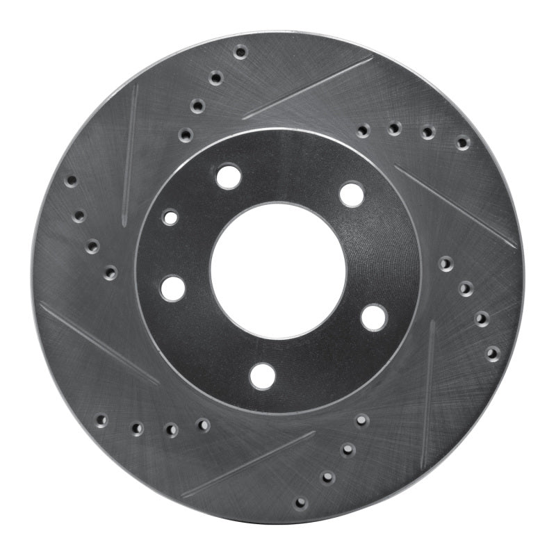 R1 92-95 Mazda MPV Front Left Drilled & Slotted Silver Brake Rotor