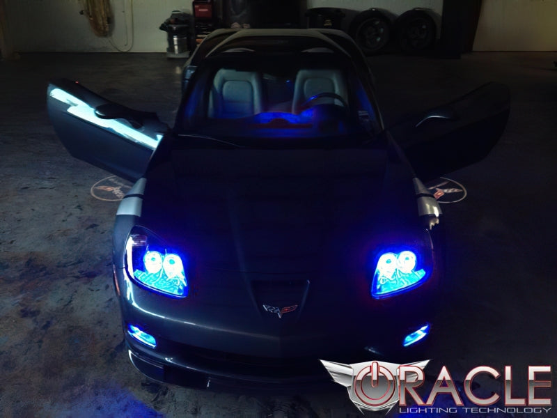 Oracle 05-13 Chevrolet Corvette C6 LED Fog Light Halo Kit - Green
