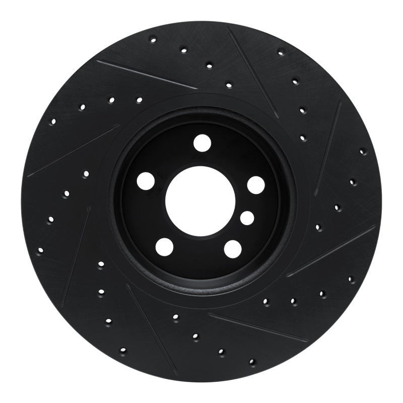 R1 18-25 BMW 430I xDrive Gran Coupe Front Left Drilled & Slotted Black Brake Rotor
