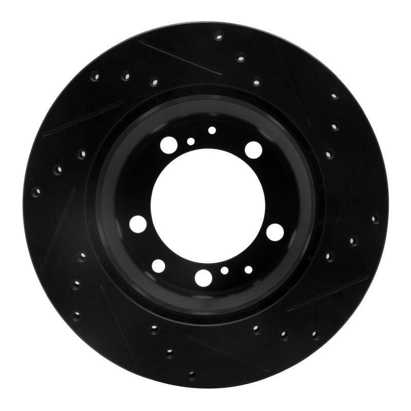 R1 87-97 Porsche 944 Except Turbo Rear Left Drilled & Slotted Black Brake Rotor