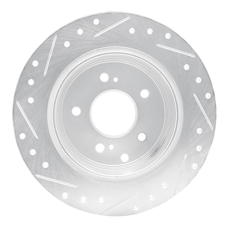 R1 90-96 Infiniti Q45 Rear Right Drilled & Slotted Silver Brake Rotor