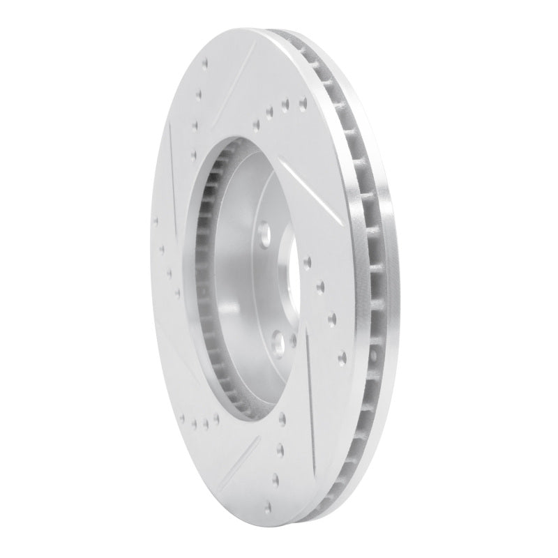 R1 01-05 Toyota RAV4 Front Right Drilled & Slotted Silver Brake Rotor