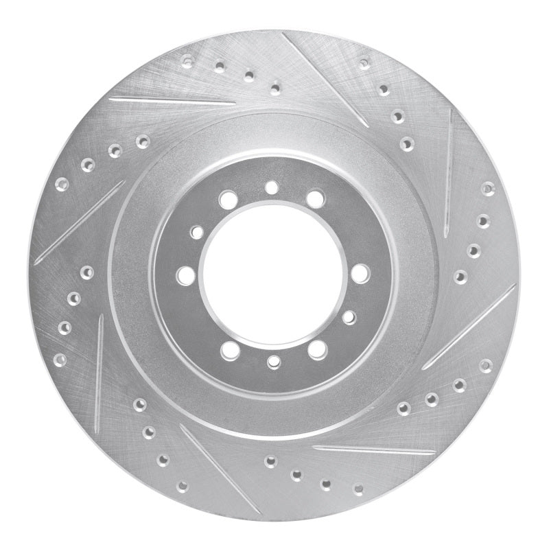 R1 98-04 Mitsubishi Montero Sport (USA/Canada) Front Right Drilled & Slotted Silver Brake Rotor