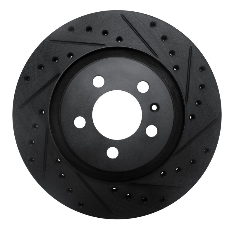 R1 92-95 Volkswagen CORRADO Front Right Drilled & Slotted Black Brake Rotor