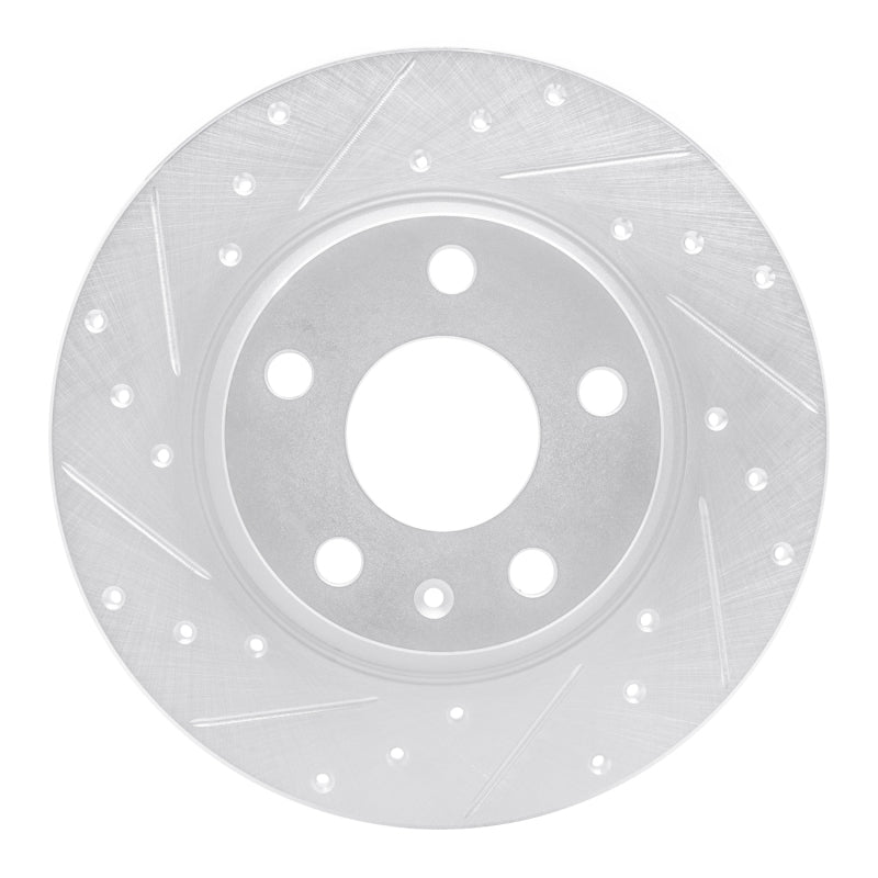R1 08-15 Audi TT Rear Left Drilled & Slotted Silver Brake Rotor
