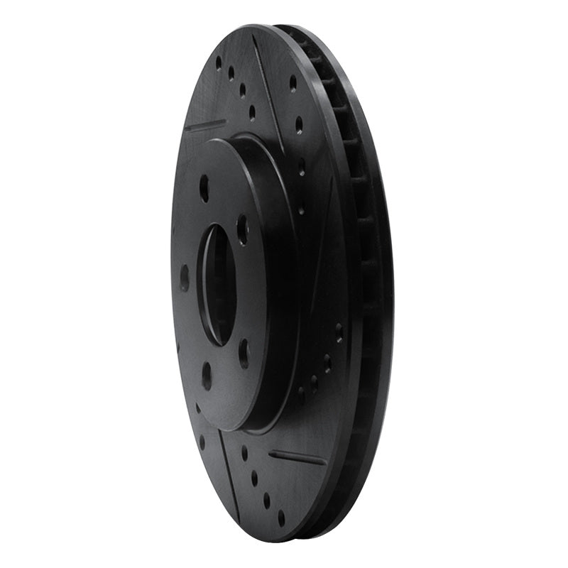 R1 00-05 Chrysler Neon Front Right Drilled & Slotted Black Brake Rotor