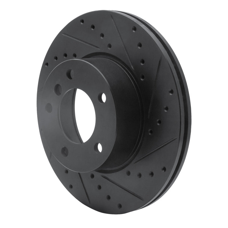 R1 06-13 BMW 325I (USA/Canada) Front Right Drilled & Slotted Black Brake Rotor