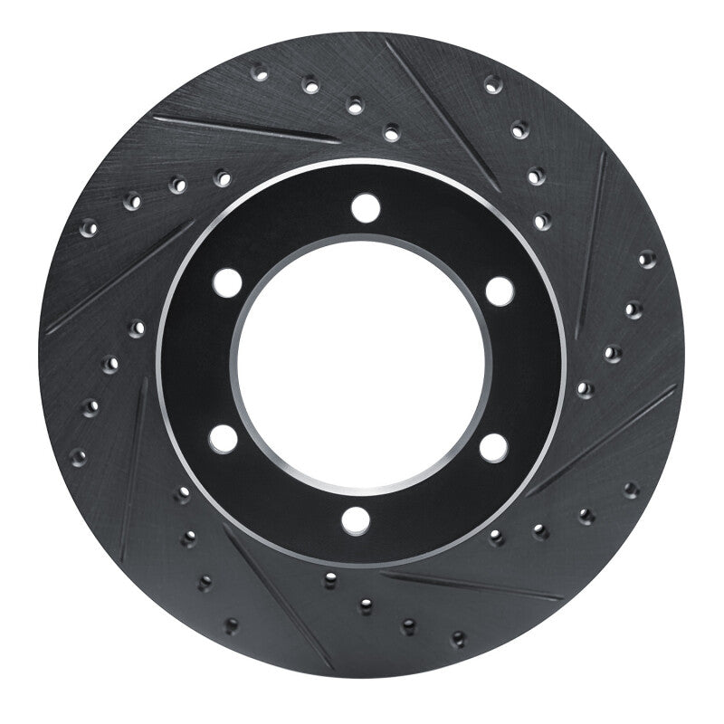 R1 1986-1995 Toyota 4Runner Front Right Drilled & Slotted Black Brake Rotor