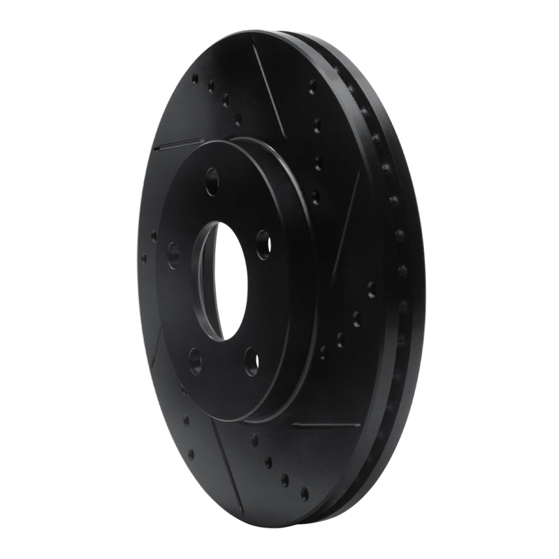 R1 06-11 Chevrolet HHR Front Right Drilled & Slotted Black Brake Rotor
