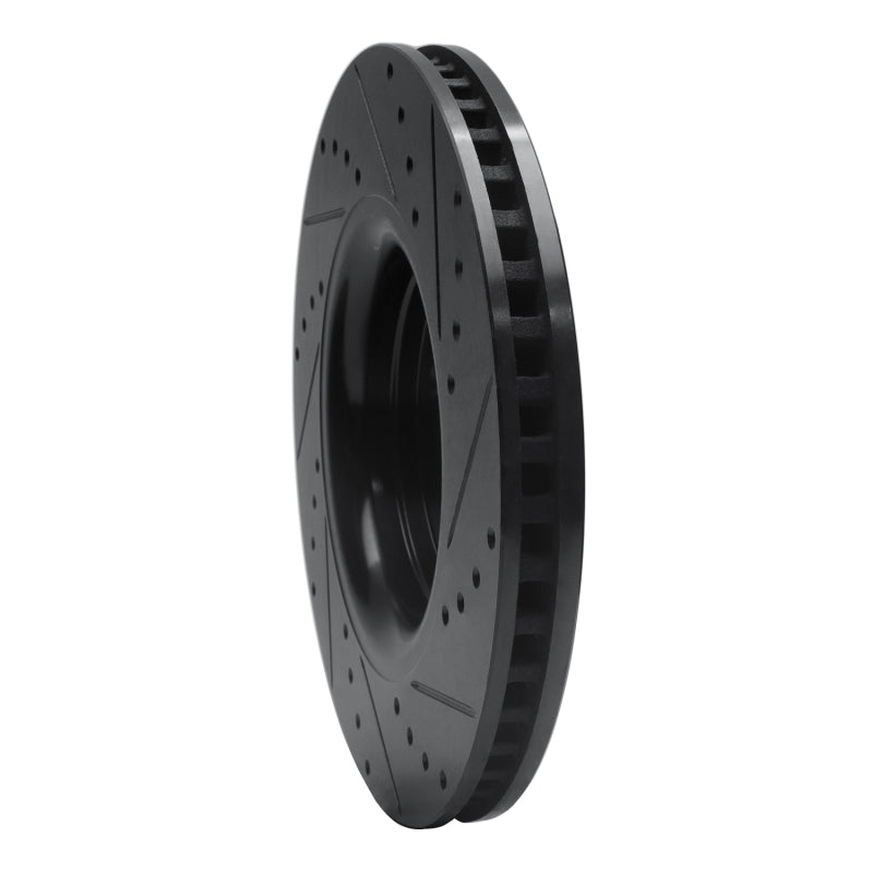 R1 15-21 Ford Edge Front Left Drilled & Slotted Black Brake Rotor