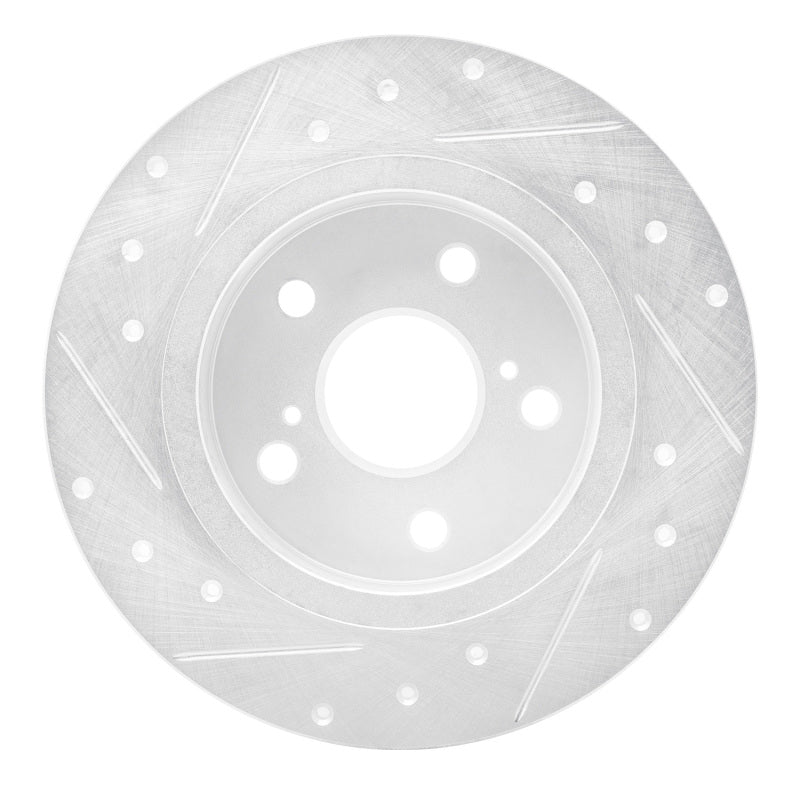 R1 11-16 Scion TC Rear Right Drilled & Slotted Silver Brake Rotor