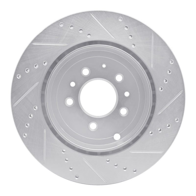R1 07-15 Mazda CX-9 Rear Left Drilled & Slotted Silver Brake Rotor