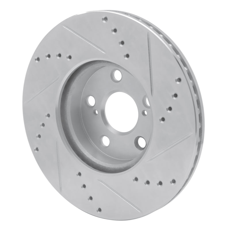 R1 08-19 Pontiac Vibe Front Left Drilled & Slotted Silver Brake Rotor