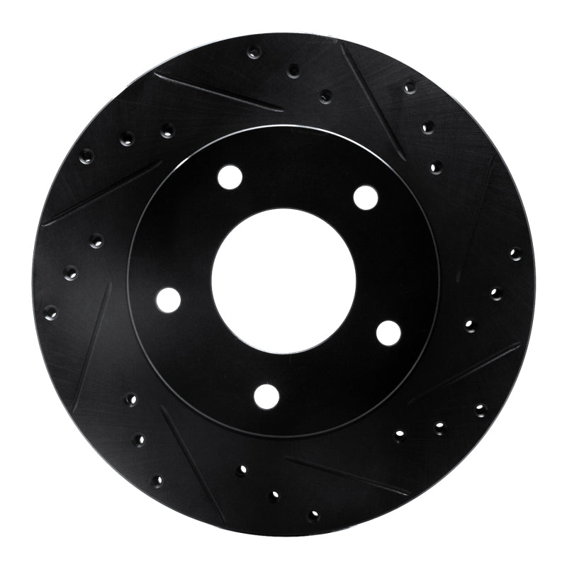 R1 77-80 Buick LeSabre Rear Right Drilled & Slotted Black Brake Rotor
