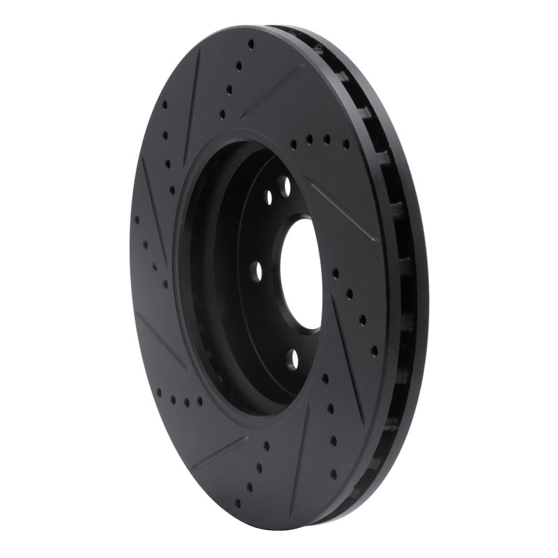 R1 96-11 Chrysler Crossfire Front Right Drilled & Slotted Black Brake Rotor