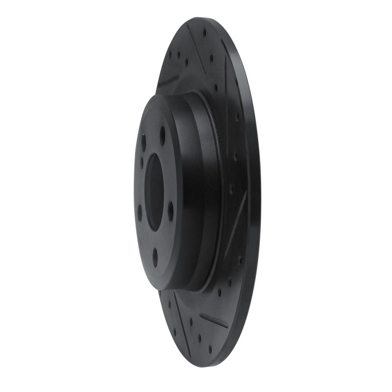 R1 12-20 Mercedes-Benz SLC300 Rear Right Drilled & Slotted Black Brake Rotor