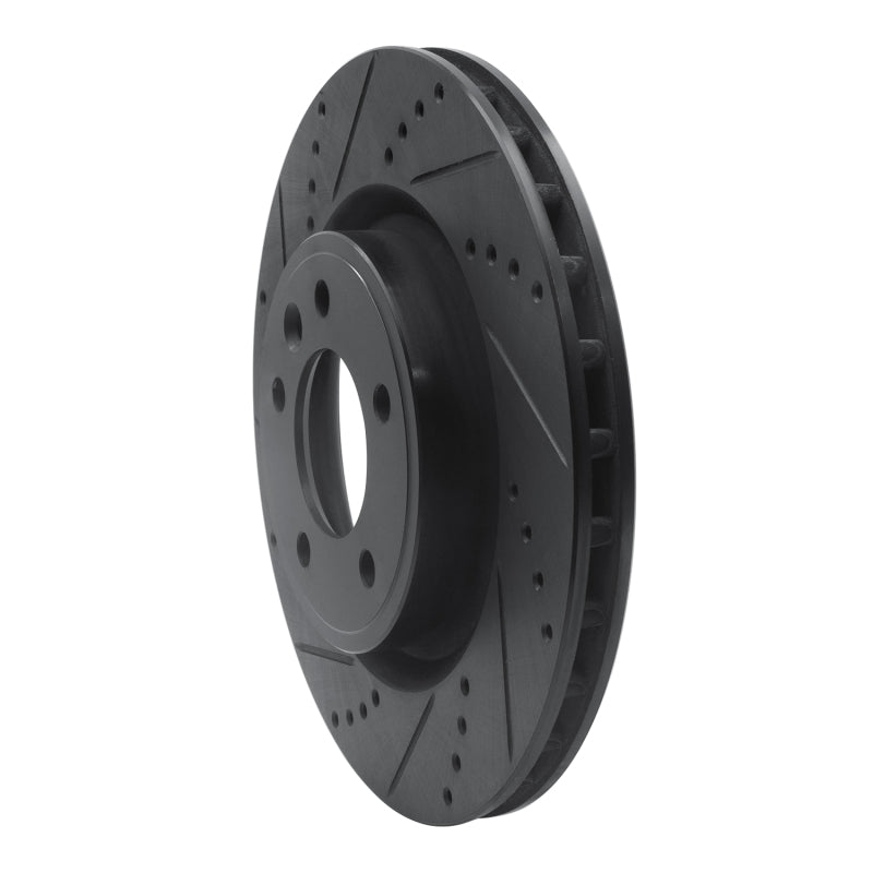 R1 18-20 Land Rover Range Rover Sport Rear Left Drilled & Slotted Black Brake Rotor