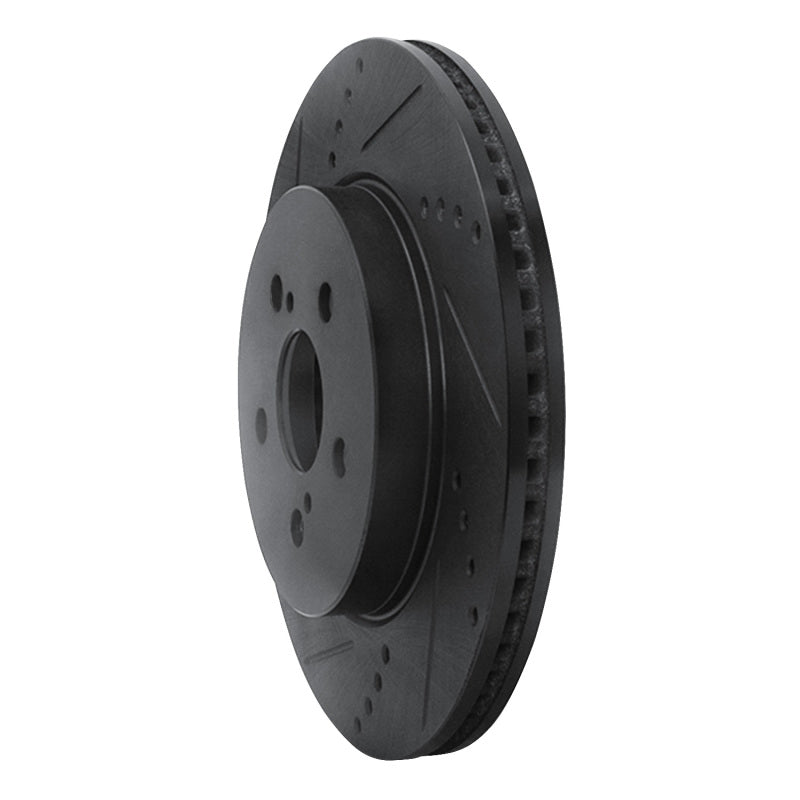 R1 19-25 Toyota Corolla (US/Canada) Front Left Drilled & Slotted Black Brake Rotor