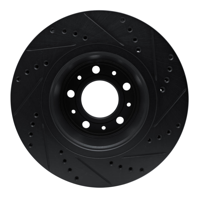 R1 82-92 Volvo 940 Front Left Drilled & Slotted Black Brake Rotor