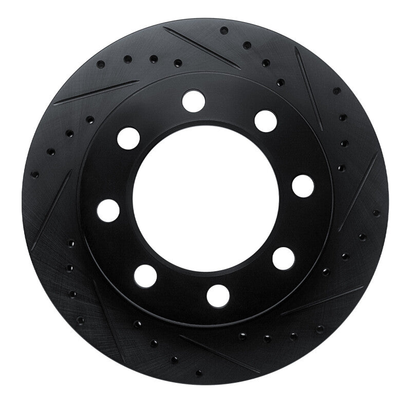 R1 71-97 Dodge B3500 / B2500 Front Right Drilled & Slotted Black Brake Rotor