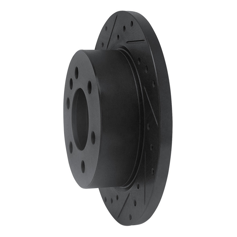 R1 06-18 Dodge Sprinter 2500 Rear Left Drilled & Slotted Black Brake Rotor