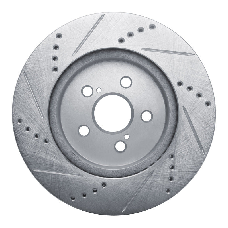 R1 19-25 Toyota Prius Prime Front Right Drilled & Slotted Silver Brake Rotor
