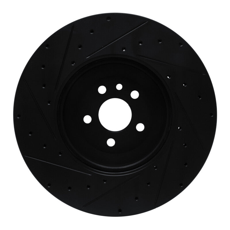 R1 21-25 Jaguar F-Pace Front Right Drilled & Slotted Black Brake Rotor