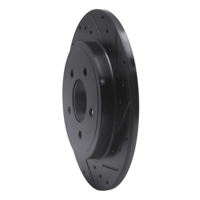 R1 05-08 Ford Escape Rear Right Drilled & Slotted Black Brake Rotor