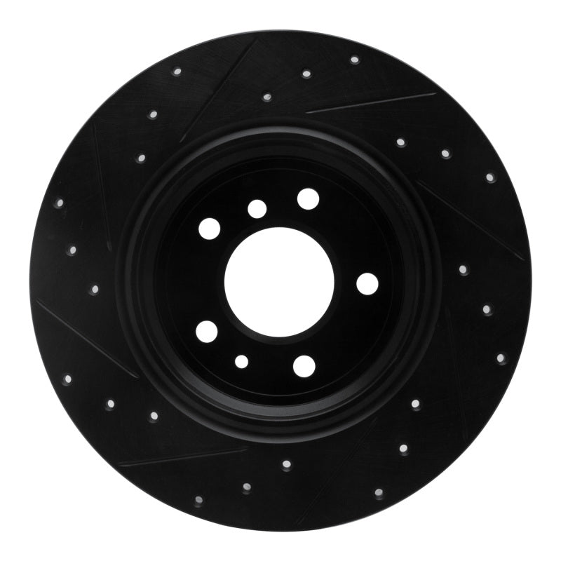 R1 91-01 BMW 850CI Rear Right Drilled & Slotted Black Brake Rotor