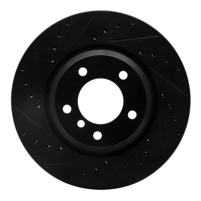 R1 06-12 BMW X1 (USA/Canada) Front Left Drilled & Slotted Black Brake Rotor