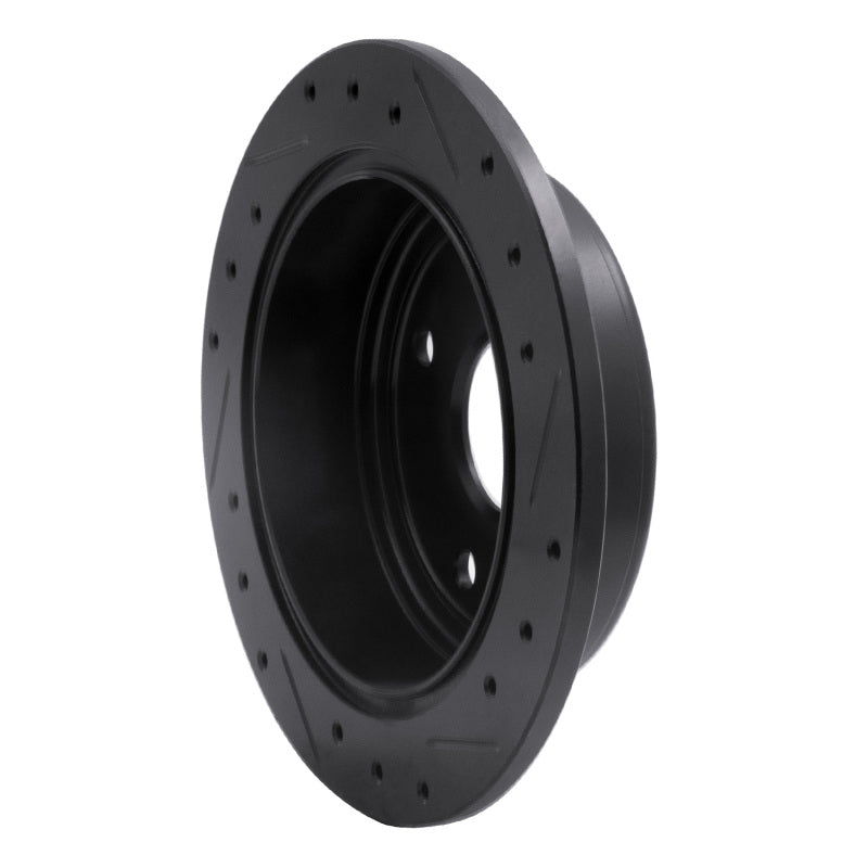 R1 04-10 Chevrolet Optra (USA/Canada) Rear Left Drilled & Slotted Black Brake Rotor