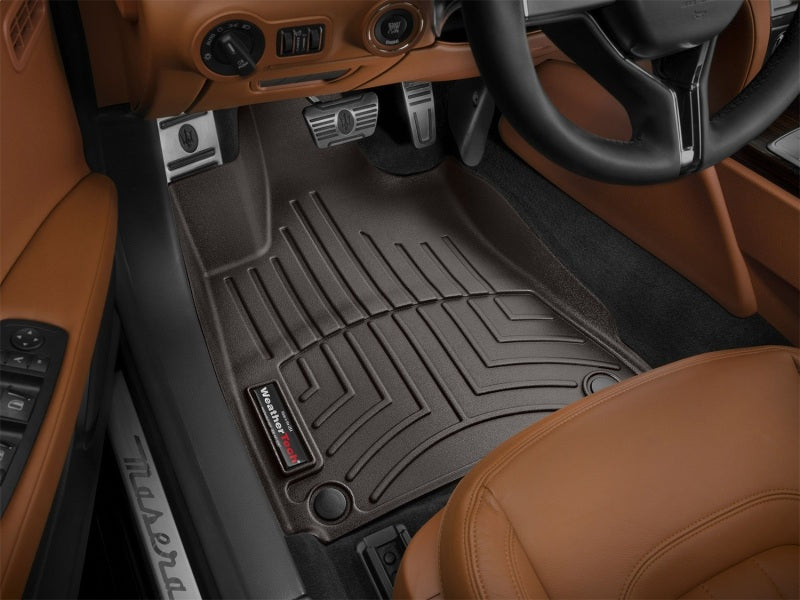 WeatherTech 2016+ Maserati Quattroporte Front FloorLiner - Cocoa (2 Grommet Style)