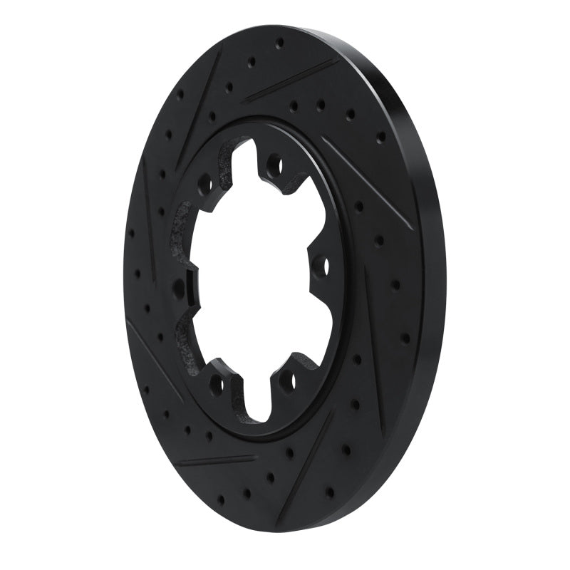 R1 15-25 Ford Transit-350/SRW Rear Left Drilled & Slotted Black Brake Rotor
