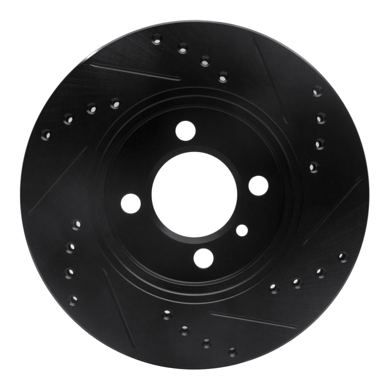 R1 84-91 BMW 325I (USA/Canada) Front Left Drilled & Slotted Black Brake Rotor