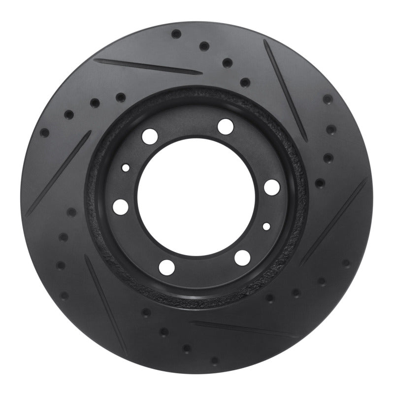 R1 09-15 Toyota Hilux (Mexico) Front Left Drilled & Slotted Black Brake Rotor