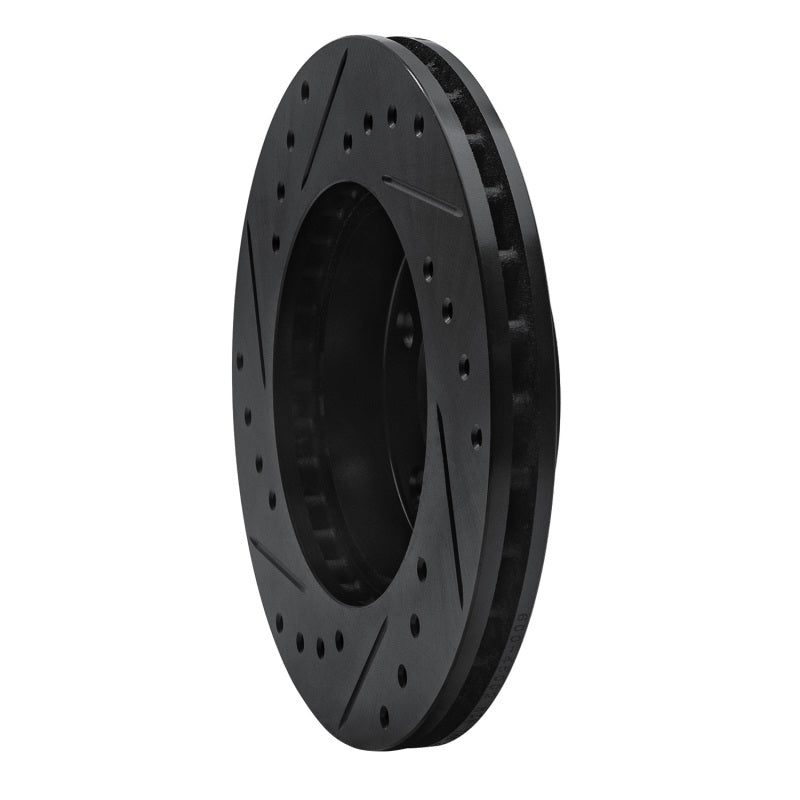 R1 80-89 Buick CENTURY Front Right Drilled & Slotted Black Brake Rotor