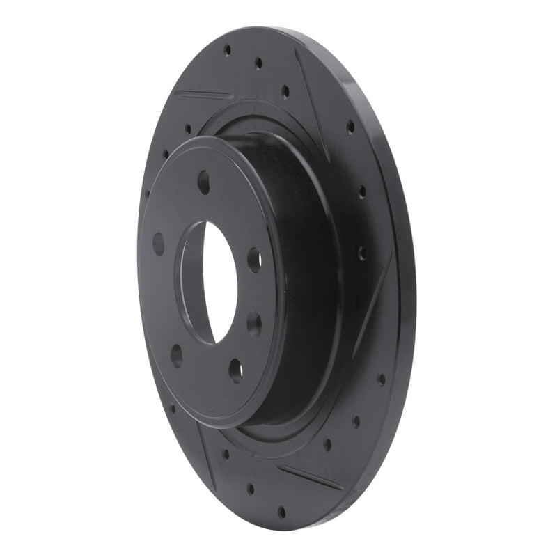 R1 11-19 Buick Verano Rear Right Drilled & Slotted Black Brake Rotor
