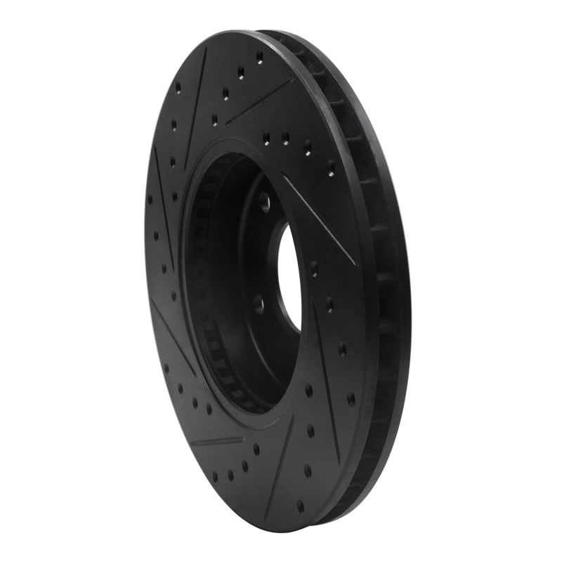 R1 97-03 Jaguar Vanden Plas Front Right Drilled & Slotted Black Brake Rotor