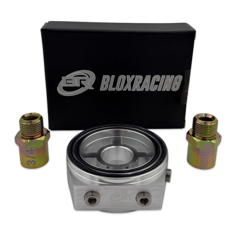 BLOX Racing Oil Filter Block Adapter Silver / For Oil Pressure / Oil Temperature