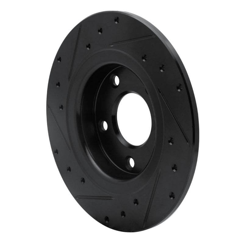 R1 14-21 Mazda 6 Rear Right Drilled & Slotted Black Brake Rotor