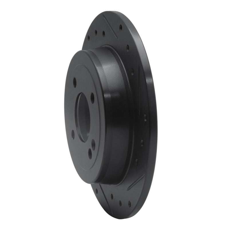 R1 12-25 Dodge Attitude (Mexico) Rear Right Drilled & Slotted Black Brake Rotor