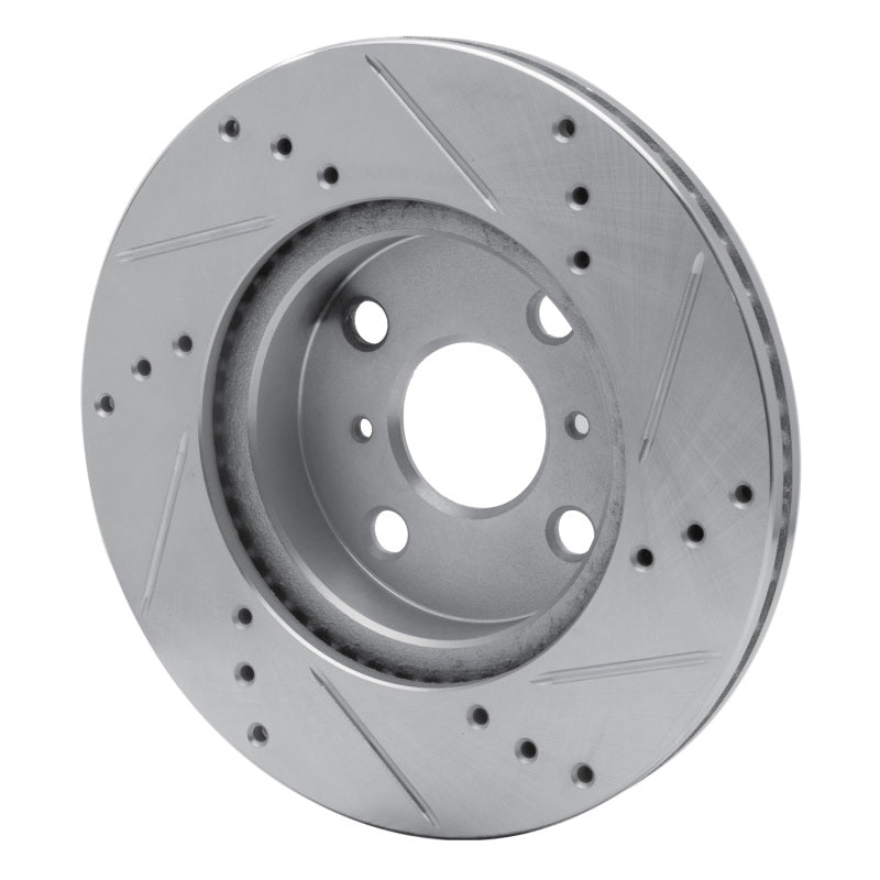 R1 12-15 Scion IQ Front Left Drilled & Slotted Silver Brake Rotor