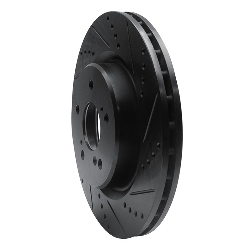 R1 21-25 Acura TLX Front Right Drilled & Slotted Black Brake Rotor
