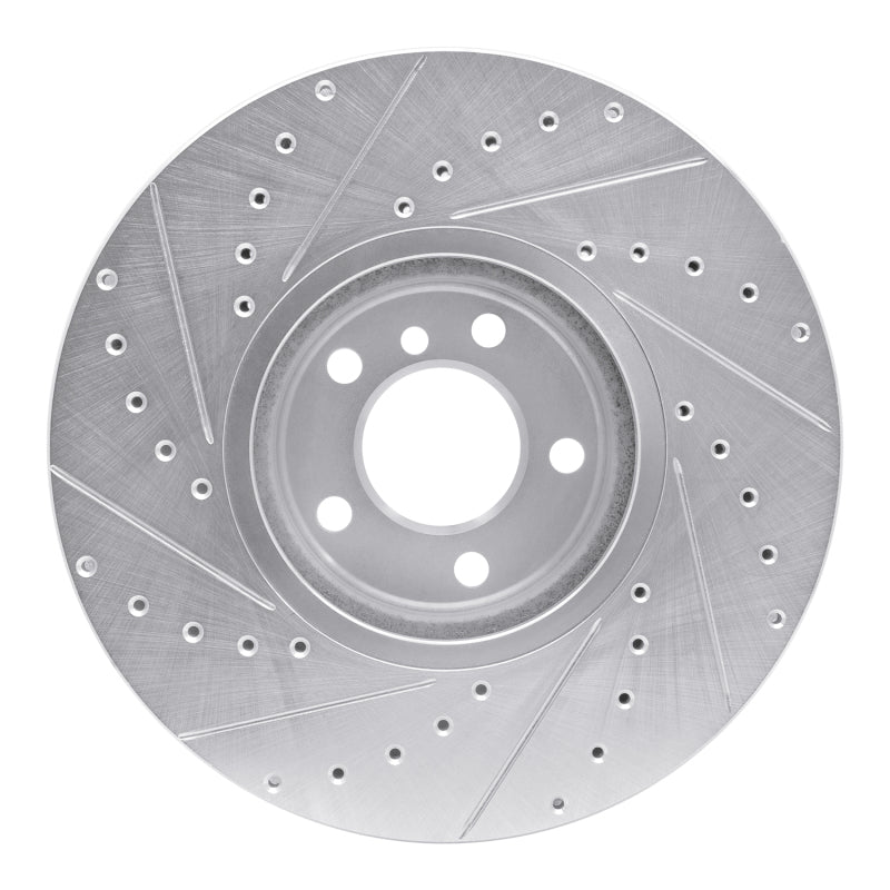 R1 02-06 BMW X5 Front Right Drilled & Slotted Silver Brake Rotor