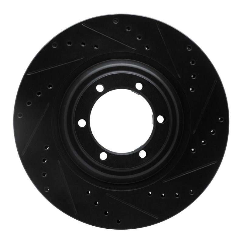 R1 12-18 Chevrolet Colorado Front Right Drilled & Slotted Black Brake Rotor