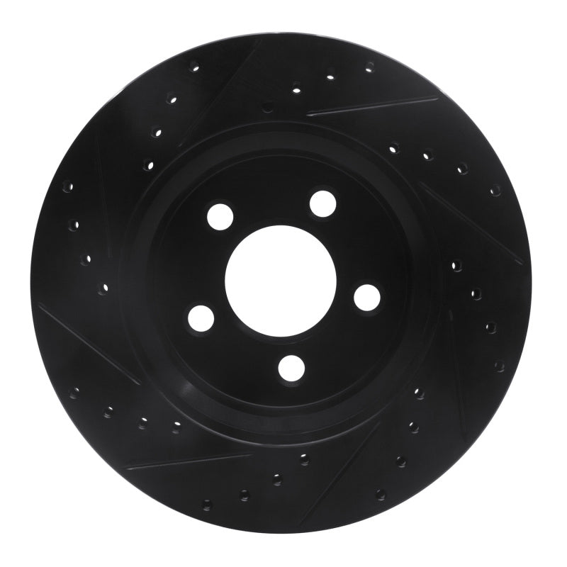 R1 07-12 Dodge Nitro Front Right Drilled & Slotted Black Brake Rotor